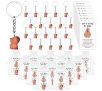 25 Sets Thank You Keychain Gifts Inspirational Gift Bulk Cute Capybara Keychain with Encouragement Thank You Cards and Organza Bags Employee Appreciation Gifts for for Staff Colleague Teacher Team