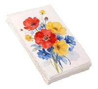 25 Sheets Deckled Edge Papers, 4 x 6in Watercolour Paper 300 GSM Textured Cotton Handmade Paper Water Colour Papers for Painting Arts, Crafts, Writing Cards, Sketching, Watercolors Invitations, White