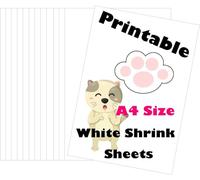 25 Sheets White Printable Shrink Plastic Sheets,Printable Shrink Sheets Inkjet Shrink Films Papers for Inkjet Printer Kids DIY Art