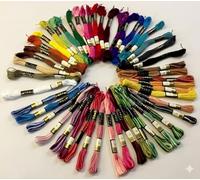25 Skeins Anchor Cotton Yarn - Solid Colors & 25 Skeins Variegated Threads, Soft & Durable, Perfect for Cross-Stitch, Hand Embroidery, DIY Crafts, Needlework Projects, Premium Cotton Floss Set