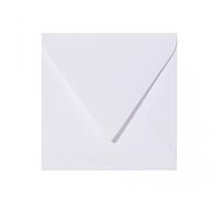 25 square envelopes, colour white, 14 x 14 cm, 140 x 140 mm, moisture-glued envelopes