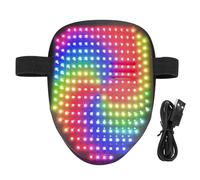 25 Static Images and 25 Dynamic Images Rechargeable LED Lighted Face Transforming Cover USB Type C Charging Port for Cosplay