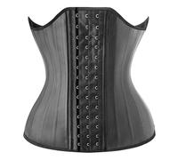 25 Steel Bones Latex Waist Trainer Corset Shapewear Slimming Belly Women Body Shaper Modeling Strap Reductive Girdle XS(old) black