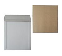 25 Strong 7" 45RPM Record Vinyl Peel and Seal White 625 Micron Board MAILERS ENVELOPES + 50 Corrugated Cardboard Stiffener Pads Boards Including Fragile Labels Stickers Packaging MAILING Postage