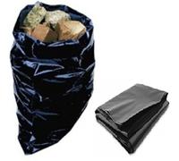 25 Strong Heavy Duty Large Black Plastic Polythene Builders Bags Size 20 x 30" / 500 x 750mm Durable Rubble Brick Gravel Sand Aggregate Wood Timber Storage Sacks