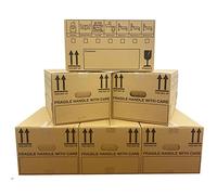 25 Strong Large Cardboard Storage Packing Moving House Boxes with Carry Handles 47cm x 32cm x 26cm