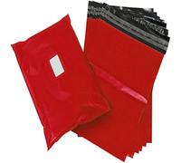 25 STRONG RED COLOURED PLASTIC SELF SEAL PACKAGING MAILING BAGS - LARGE SIZE 12 x 16" 305 x 405mm 60mu PEEL SEAL POLYTHENE OPAQUE POSTAL PACKING POSTAGE MAIL SACKS ENVELOPES MAILERS
