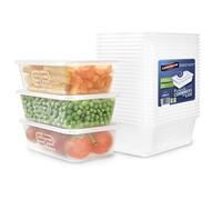 25 Takeaway Plastic Containers With lids 650ml - Microwave and Dishwasher safe - Ideal for Food storage and Meal Prep - BPA free,recyclable,reusable