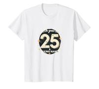 25 & Taking Names - 25th Birthday Gift Celebration T-Shirt, Kids, White, 3 Years