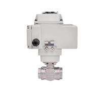 25 Three-Way high Platform Ball Valve Stainless Steel Q911F-16P Internal Thread Ball Valve T/L(24VDC,L Type)