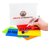 25 Writable Magnets 15 x 10 cm with Whiteboard Marker for Scrum, Agile, Kanban or Lean - Mix - 5 Colours