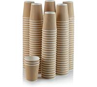 25 X 12oz Disposable Kraft Paper Cups, Triple Walled Ripple Cups for Coffee, Tea and Other Drinks Hot and Cold Disposable Tableware