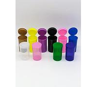25 x 19 Drams Pop Tops vials Storage containers Herbs & Medicine Container, Squeeze containers (Transparent Blue)