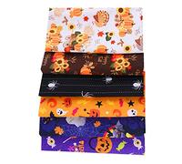 25 x 25 cm 6 pieces Halloween patchwork fabrics package fabric scraps DIY, pumpkin ghost spider sunflowers pattern cotton cloth for patchwork sewing fabrics DIY