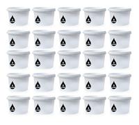 25 x 3L Plastic Bucket Pail + Handle & Lid - Heavy Duty ¦ Food Grade BPA Free ¦ Multi-use Fermentation Feed Dry Food Liquid Chemicals Hydroponics Storage Container WHITE