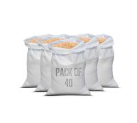 25 x 40 Inches Heavy Duty Rubble Sacks with Liner | Extra-Strong Woven Builders Bags | White PP Polypropylene Sacks for Construction, Garden, Waste, Sand, Bricks, Storage (40)