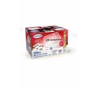 25 X 500 ml Reusable Plastic Food Containers with Lids - 500ml, 25 Pack | BPA-Free, Microwave & Dishwasher Safe | Sturdy Takeaway Meal Prep Containers - Made in UK