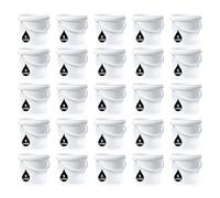 25 x 5L Plastic Bucket Pail + Handle & Lid - Heavy Duty ¦ Food Grade BPA Free ¦ Multi-use Fermentation Feed Dry Food Liquid Chemicals Hydroponics Storage Container WHITE
