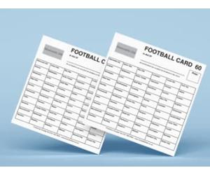 25 x 60 Team football scratch cards UK team names FUNDRAISING IDEAS