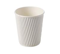 25 X 8oz Disposable White Paper Cups, Triple Walled Ripple Cups for Coffee, Tea and Other Drinks Hot and Cold Disposable Tableware