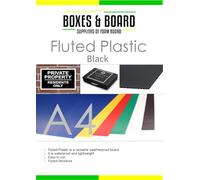 Boxes and Board International Limited 25 X A4 Sheets of Black Correx Plastic Fluted Sheet Display Board