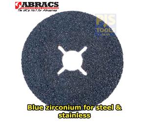 25 x Abracs 125mm 5in zirconium premium sanding fibre discs