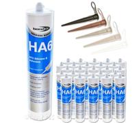 25 x Bond It Grey HA6 Silicone Rubber Sealant High Mod RTV use on Conservatory Glass & Engineering for a Flexible Water Tight Seals - EU3 Cartridge (Approx. 310ml)