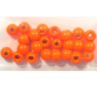 25 x BRASS beads 3,2 mm 1/8" (0,1g) FLUO ORANGE for fly tying