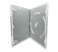 25 x Clear Single DVD Cases with 14mm Spine & Outer Sleeve for Artwork Inlay | Standard Size DVD Case Holds 1 Disc | Storage Box for DVD, CD & Blu-ray