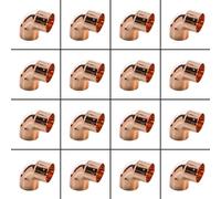 25 x Copper 15mm End Feed Elbow 90 Degrees Bend 15xmm x 15mm x 15mm 90 ef12
