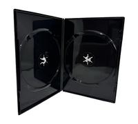 25 x Dragon Trading Amaray Slim Double Black CD DVD Blu Ray Disc Cases (Face on Face) 7mm Spine