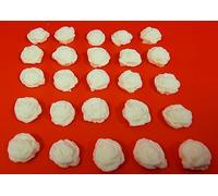 25 x Edible 3D 12mm High Detail Small Roses flowers, icing toppers, cake cupcakes decorations T004 (Ivory)