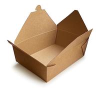 25 x Extra Large Kraft Takeaway Deli Containers Leak-Proof No.3 Boxes - 214 x 161 x 65mm - 2000ml/70oz - Eco-Friendly/Hot and Cold Take Out Microwavable Grease Resistant Food To-Go Snacks Boxes