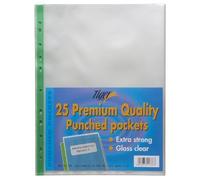 25 x Extra Strong A4 Plastic Wallets Premium + Glass Clear Poly Pockets Files by Tiger