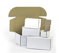 25 x F4 White Postal Pip Die Cut Cardboard Package Mailing Shipping Boxes (7x5.5x2") 177.8x139.7x50.8mm