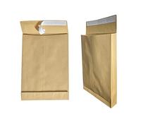 25 x Folding Envelopes C4 A4 Brown 229 x 324 mm 4 cm Bottom Gusset Self-Adhesive with Peel Off Strips 130 g/m²