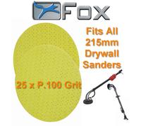 25 x FOX P100 Fine Sanding Pads Discs For Long Reach Pole/Giraffe Sander