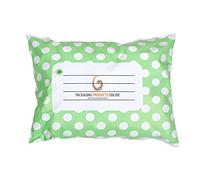 25 x Green Printed Polka Dot Polythene Mailing Bags - 250mm x 350mm 10" x 14" - Post Plastic Polybag Poly Strong Self Seal