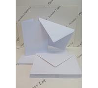 25 x Greeting Cards Blank White A5 (210x148mm) Single Fold + C5 Envelopes AM225