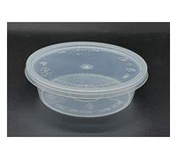 25 x Large Round Food Grade Plastic Storage Containers with Lids - 8oz 200ml - 100% BPA FREE