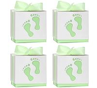 25 x Newborn Baby Christening Paper Candy Box Boxes Favour Gift Boxes Table Decoration for Children's Birthday Party Christening Baby Shower Children's Party Garden Wedding Green