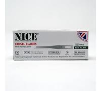 25 x NICE FINE 61S Sterile Stainless Steel Chisel Blades FS61S for Podiatry and Chiropody
