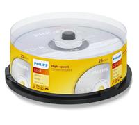 25 Philips CD-R Printable RECORDABLE CD's 25 Blank CD Discs CDR 700Mb 80 Min