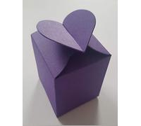 25 x Purple Heart Top Wedding Favour Boxes - Stella Crafts