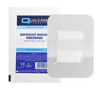 25 X QUALICARE 8CM x 6CM Premium STERILE First AID Adhesive Wound Cut Fabric Plaster DRESSINGS