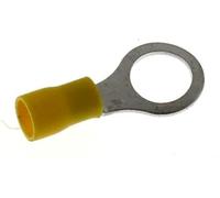 25 x SeKi Ring Terminals 4.0-6.0 mm², M10 Yellow Insulated Ring Shoes Cable Lugs