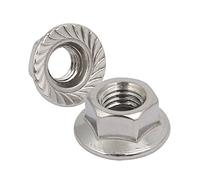 25 x Serrated Flanged Nuts M5 x 0.08mm Pitch. Hex Nut 5mm