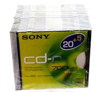 25 x Sony CD-R 80 CDQ80N5 Recordable Blank CDR Disc 80MIN / 700MB - 1x-48 Compat