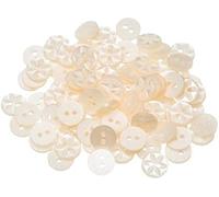 25 x Star Baby Buttons - 11mm, 14mm or 17mm - Pale Pink, Pale Blue, Yellow, Mint, White, Lilac, Cream - Simply Sew Crafty™ (Cream, 17mm)