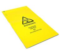 25 x Strong Clinical Waste Biohazard/Bio Hazard Yellow Bags 203mm x 354mm